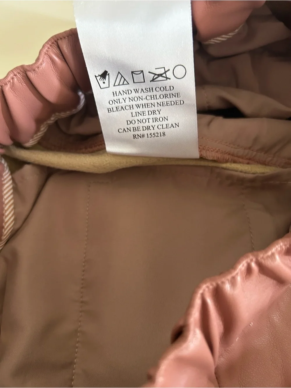 NWT Wildfang The Empower Vegan Leather Drawstring Pant Rose Brown size Medium
